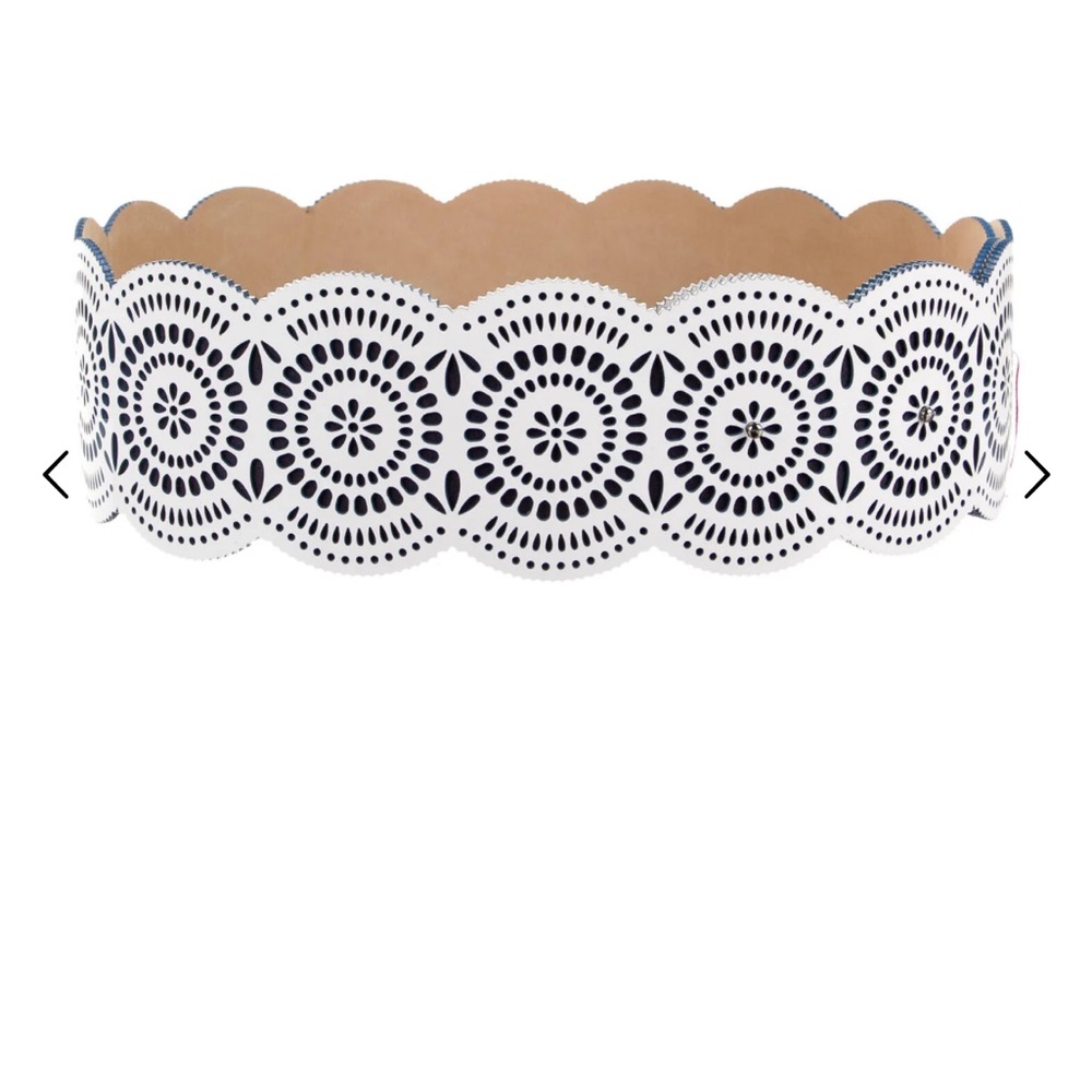 Carolina Herrera White Leather Belt